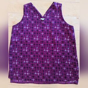 Pleione Magenta Printed Sleeveless Blouse – Size Large 💗✨